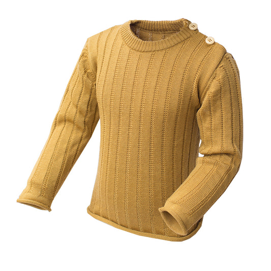 Sofia Kid's Knit Thermal Sweater 100% Soft Merino Wool Mustard Ages 2-4yo