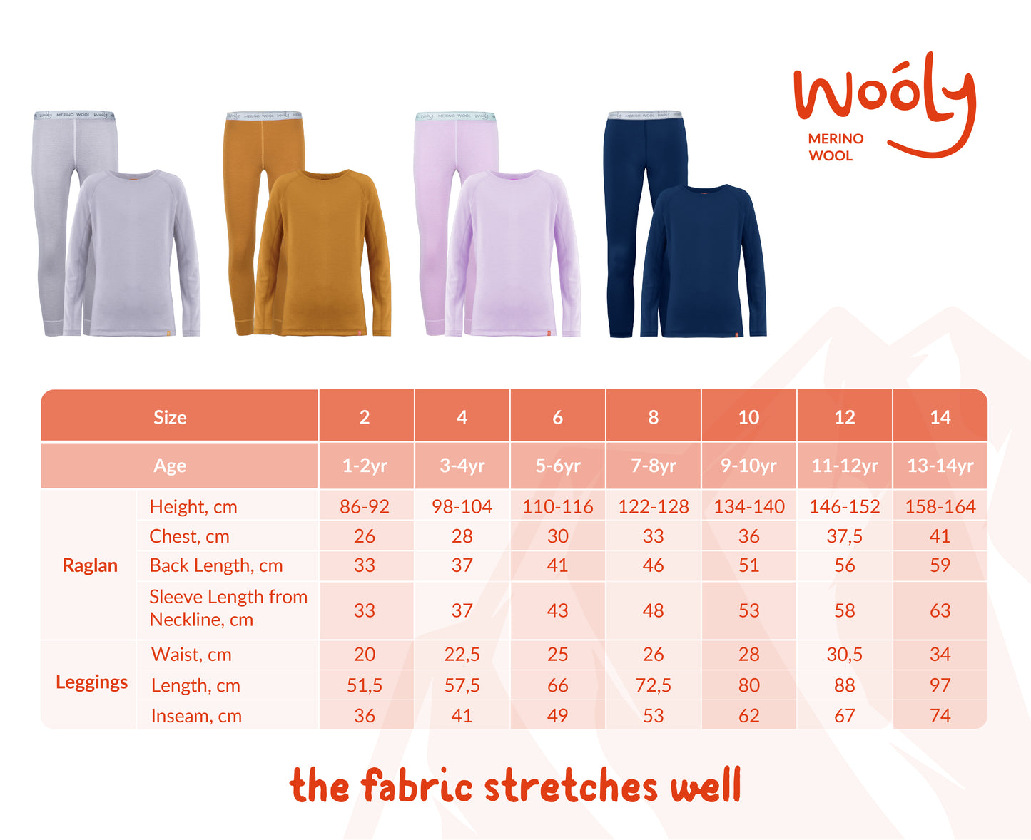 Wooly Kid's Thermal Underwear Set Soft Merino Wool Lilac Ages 2-10yo