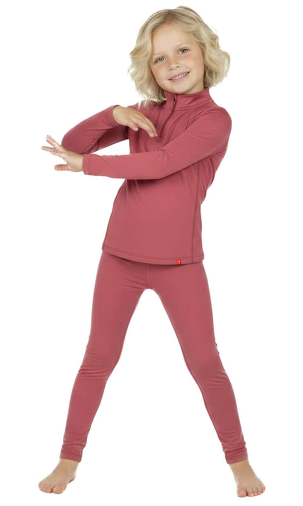 Wooly Kid's Thermal Underwear Set Soft Merino Wool Redwine Ages 2-10yo