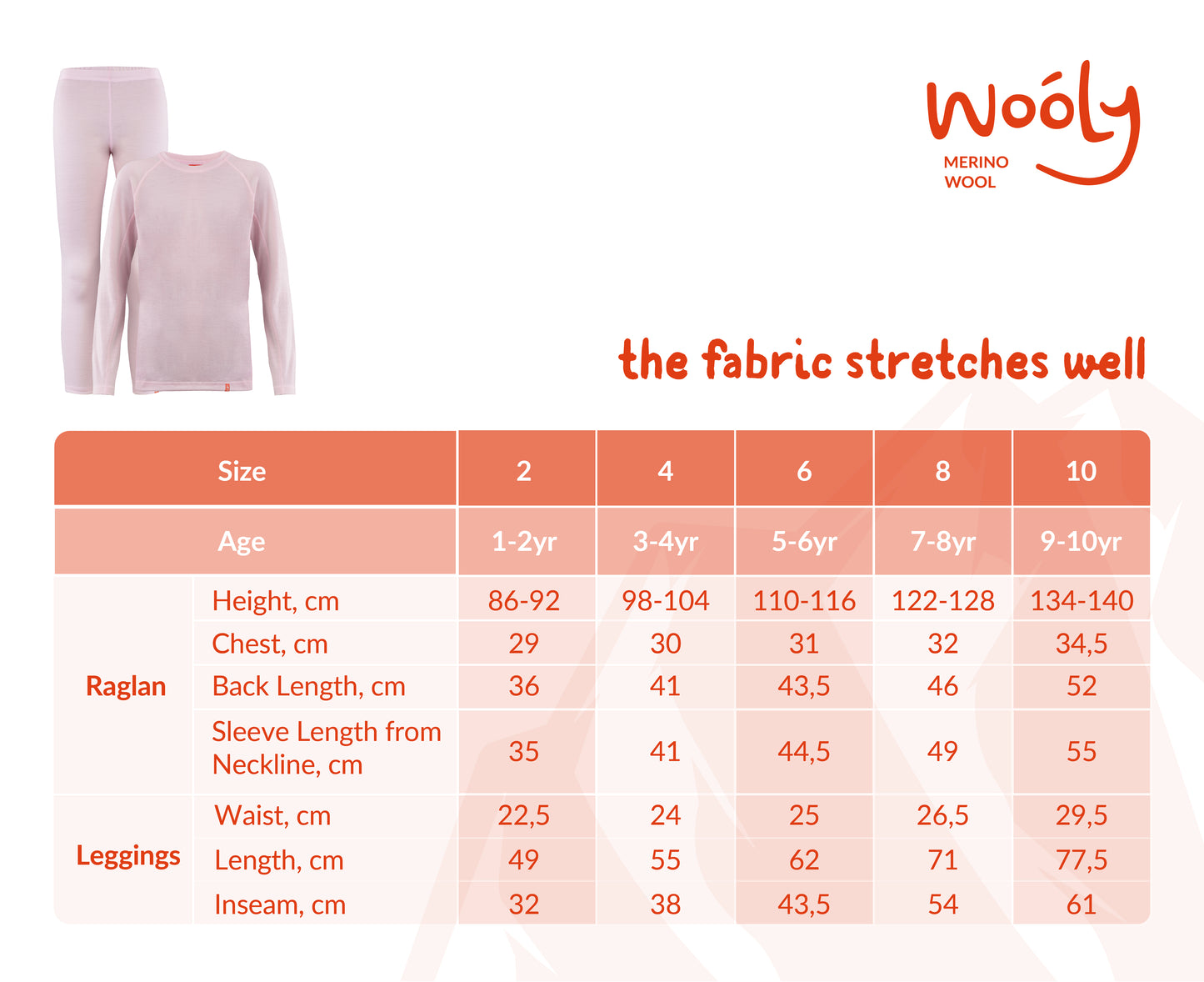 Wooly Kid's Thermal Underwear Set Soft Merino Wool Pink Ages 2-10yo