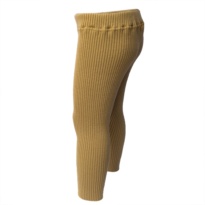 Sofia Kid's Knit Thermal Leggings 100% Soft Merino Wool Mustard Ages 2-4yo