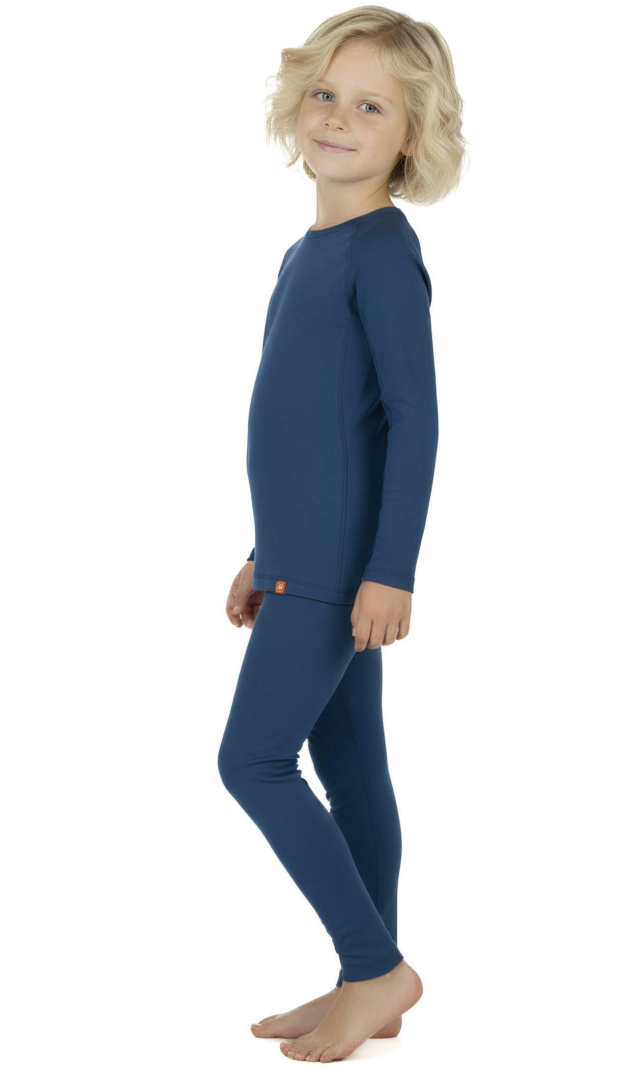 Wooly Kid's Thermal Underwear Set Soft Merino Wool Deep Blue Ages 2-10yo