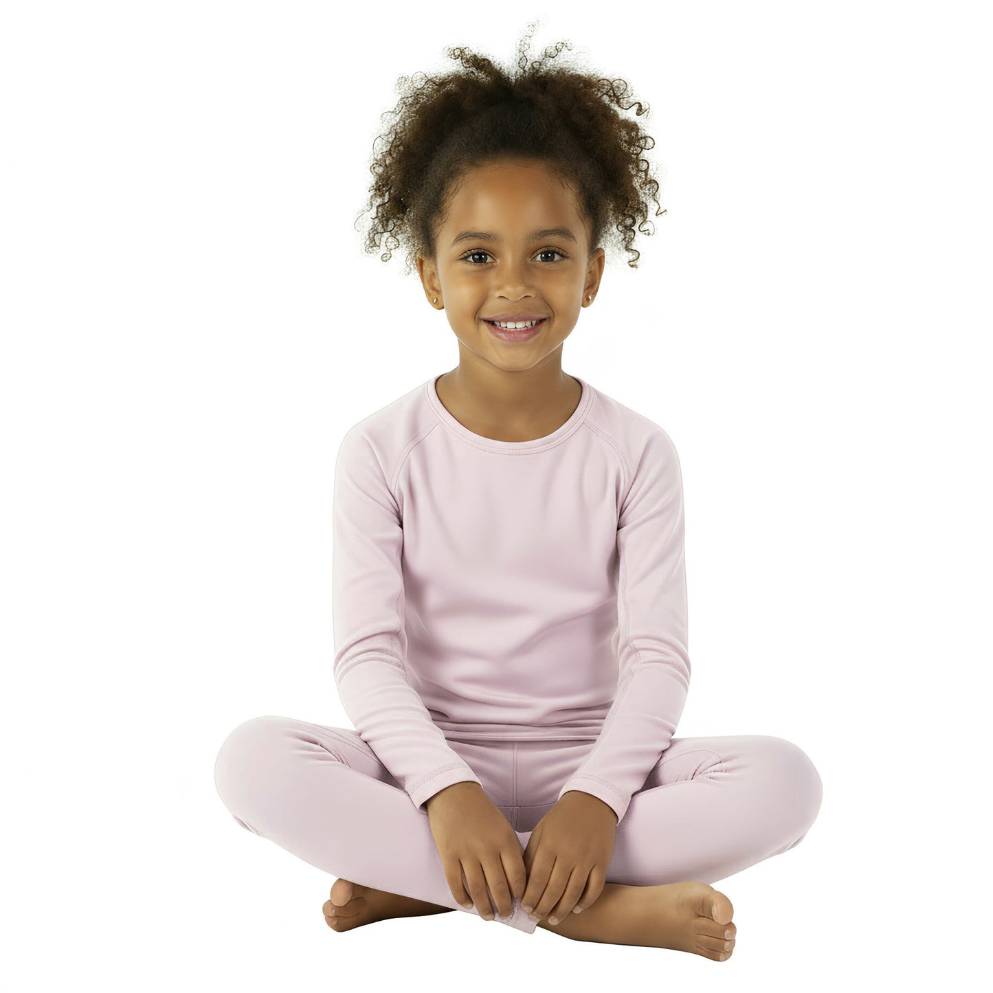 Wooly Kid's Thermal Underwear Set Soft Merino Wool Pink Ages 2-10yo