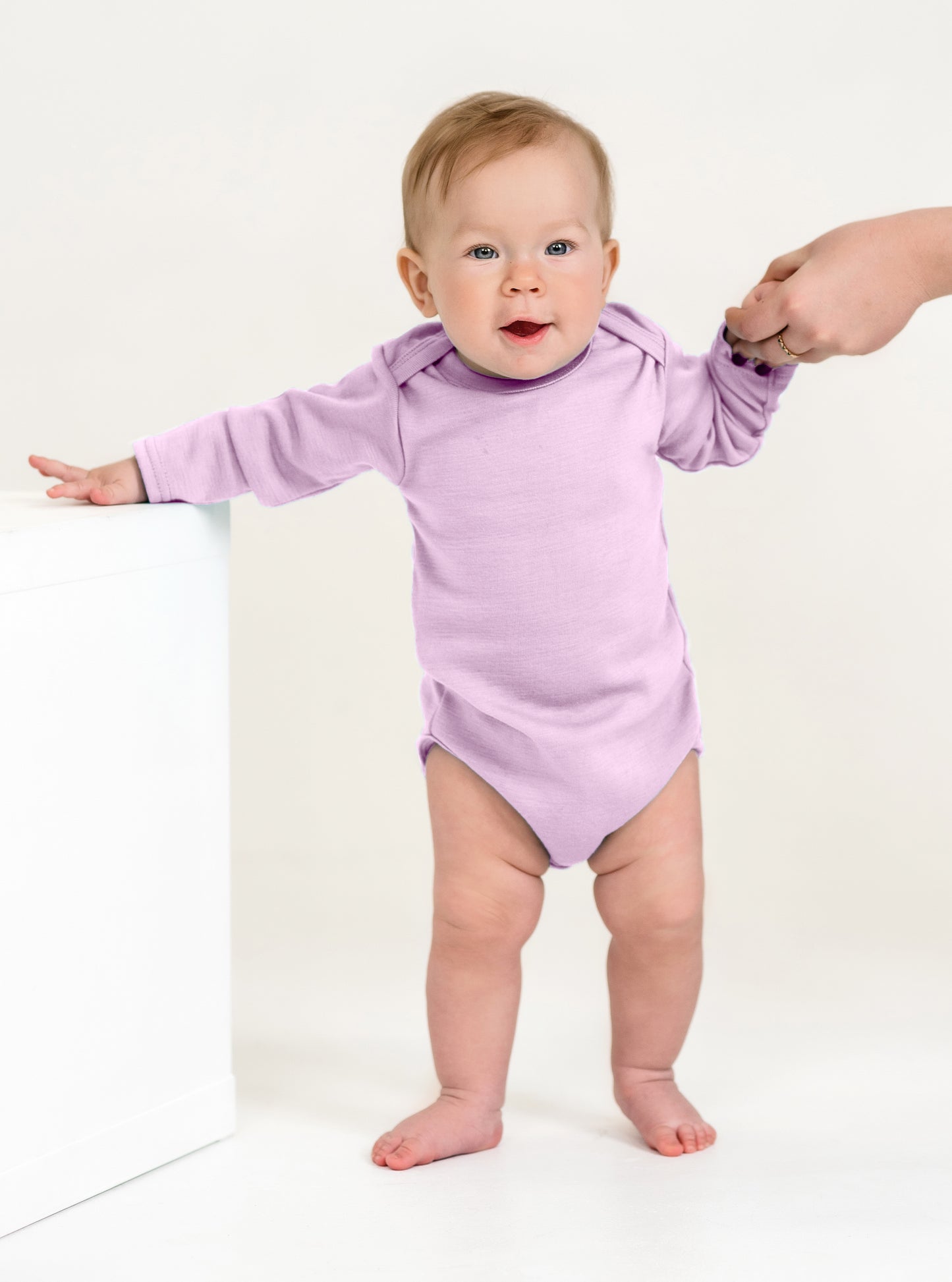 Wooly Thermal Baby Bodysuit 100% Soft Merino Wool Lilac