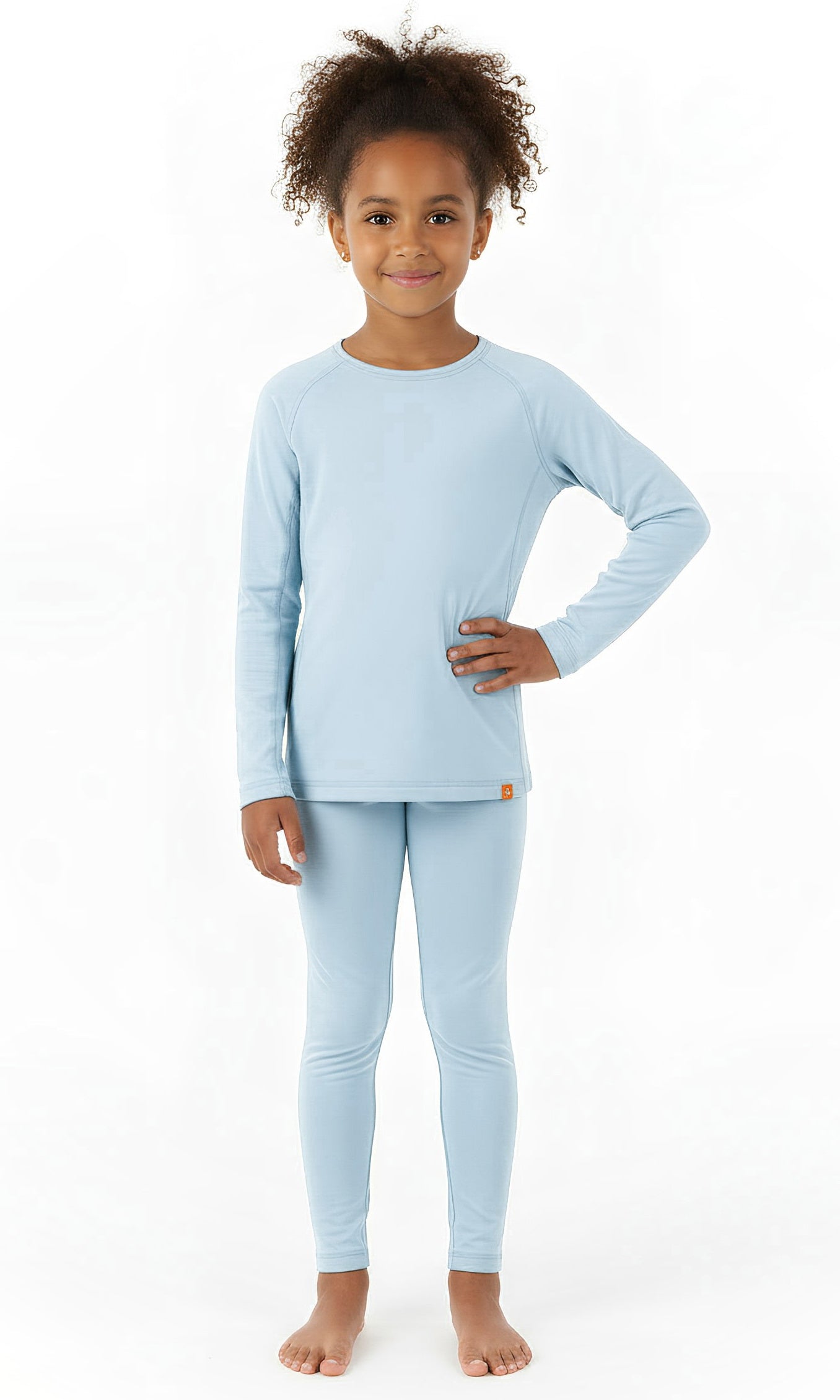 Wooly Kid's Thermal Underwear Set Soft Merino Wool Blue Ages 2-12yo