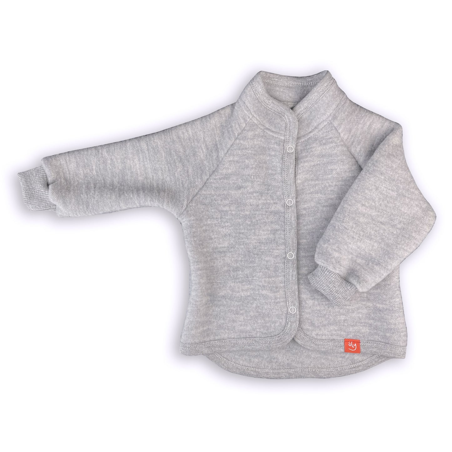 Wooly Kid's Thermal Fleece Sweater 100% Soft Merino Wool Gray