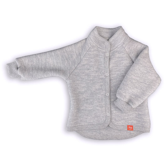 Wooly Kid's Thermal Fleece Sweater 100% Soft Merino Wool Gray