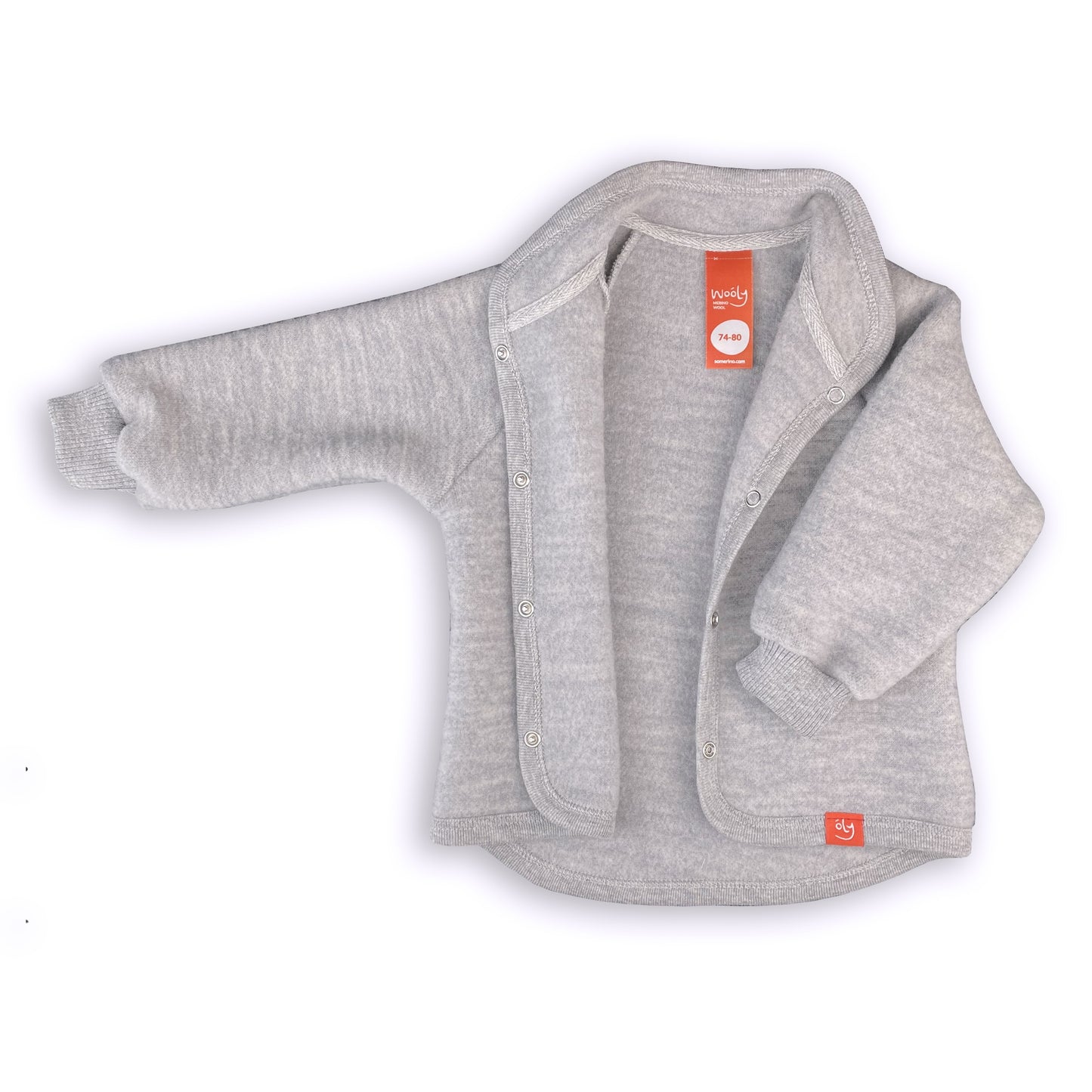 Wooly Kid's Thermal Fleece Sweater 100% Soft Merino Wool Gray