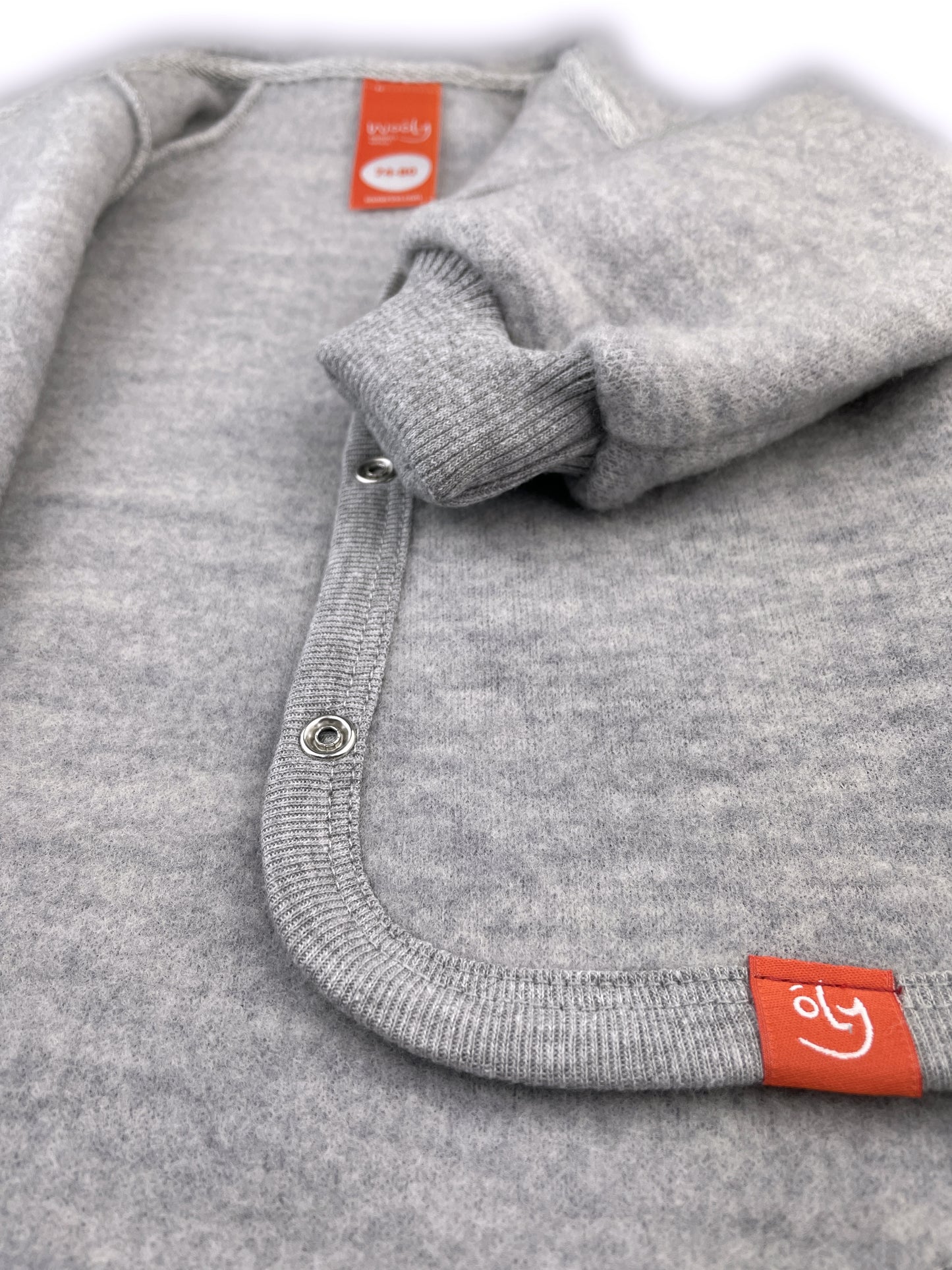 Wooly Kid's Thermal Fleece Sweater 100% Soft Merino Wool Gray