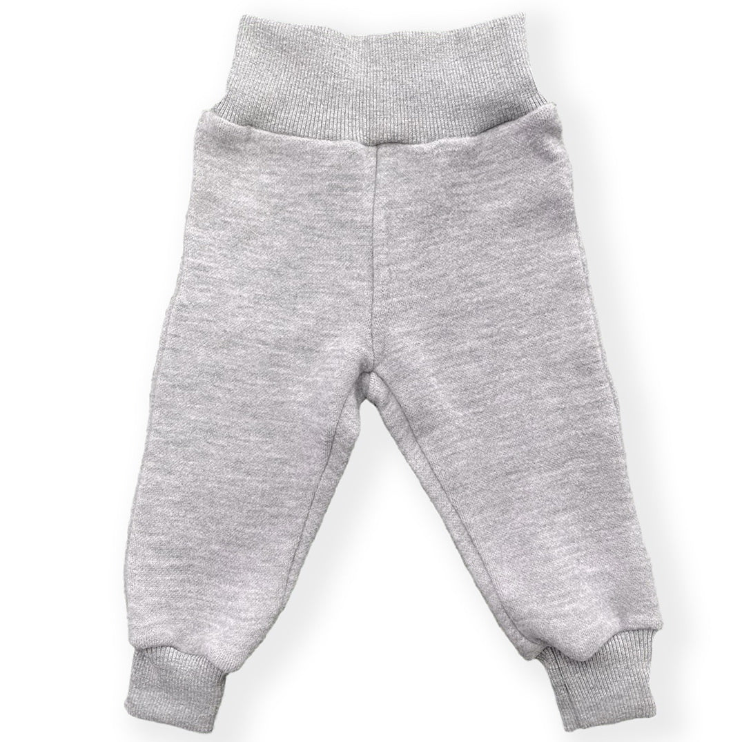 Wooly Kid's Thermal Fleece Leggings 100% Soft Merino Wool Gray