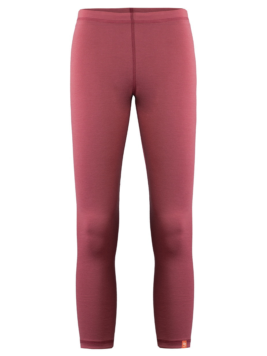 Wooly Kid's Thermal Underwear Set Soft Merino Wool Redwine Ages 2-10yo