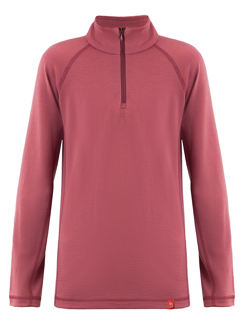 Wooly Kid's Thermal Underwear Set Soft Merino Wool Redwine Ages 2-10yo