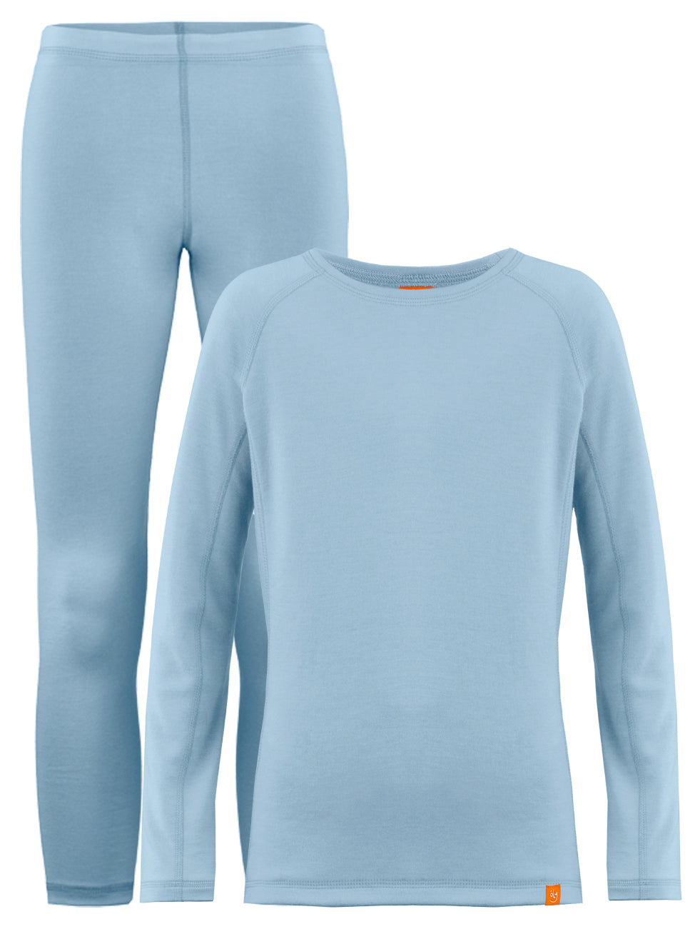 Wooly Kid's Thermal Underwear Set Soft Merino Wool Blue Ages 2-12yo