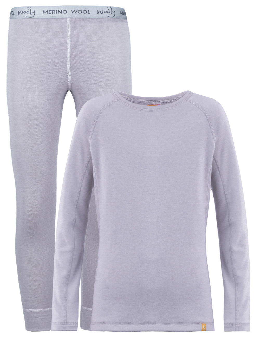 Wooly Kid's Thermal Underwear Set Soft Merino Wool Steel Grey Ages 2-12yo