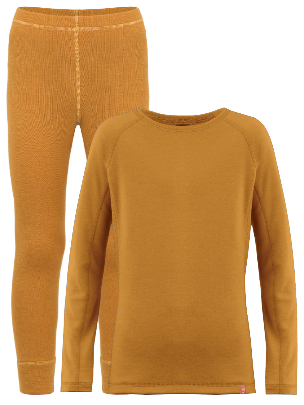 Wooly Kid's Thermal Underwear Set Soft Merino Wool Mustard Ages 2-10yo