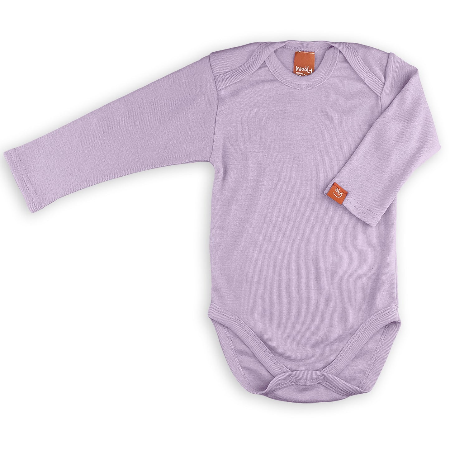 Wooly Thermal Baby Bodysuit 100% Soft Merino Wool Lilac