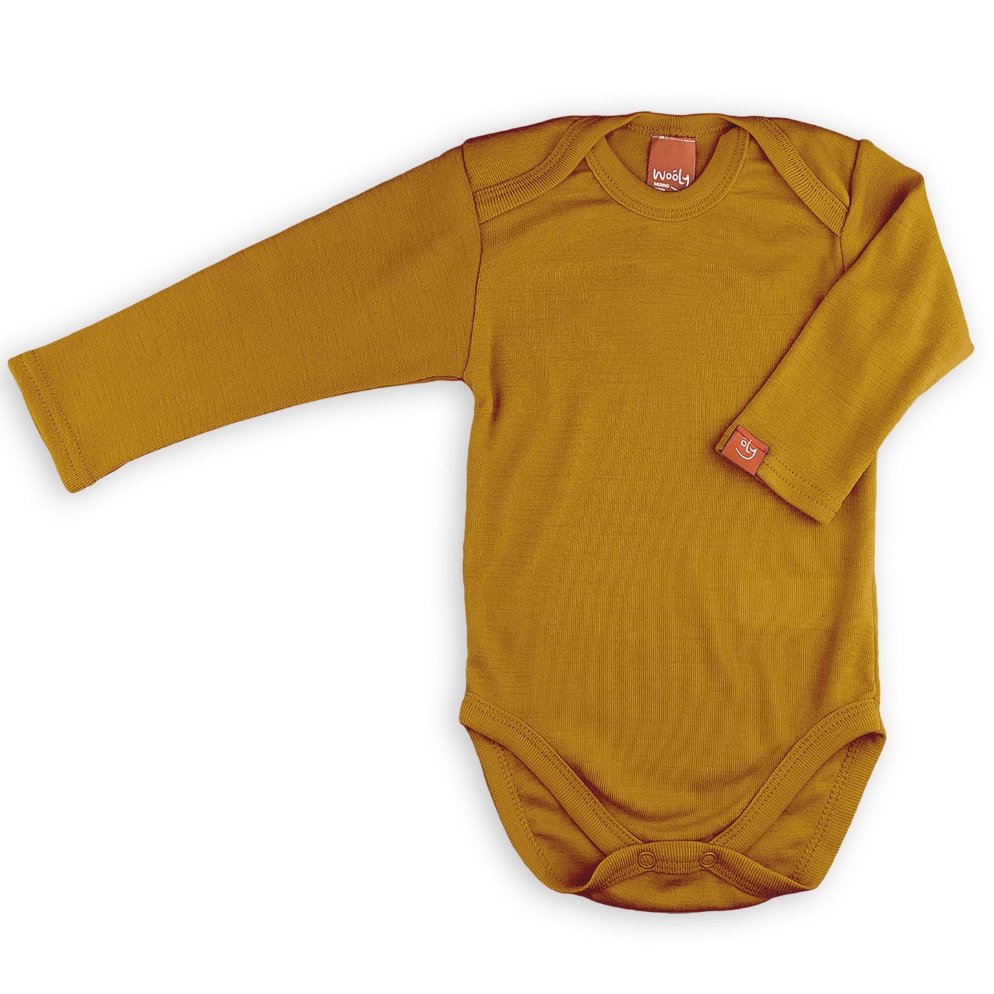Wooly Thermal Baby Bodysuit 100% Soft Merino Wool Mustard