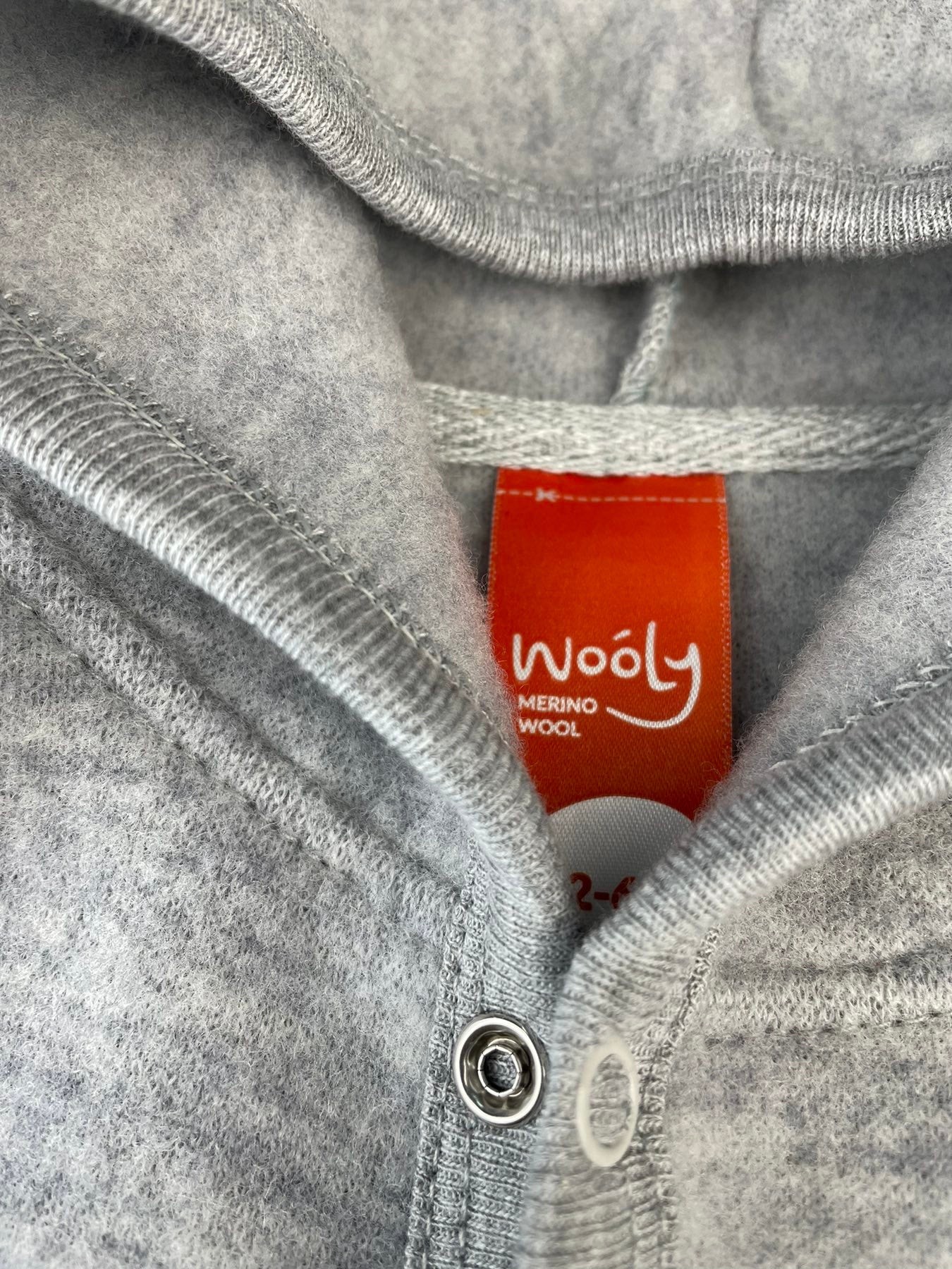 Wooly 儿童保暖内衣套装 柔软美利奴羊毛 灰色 适合 2-12 岁
