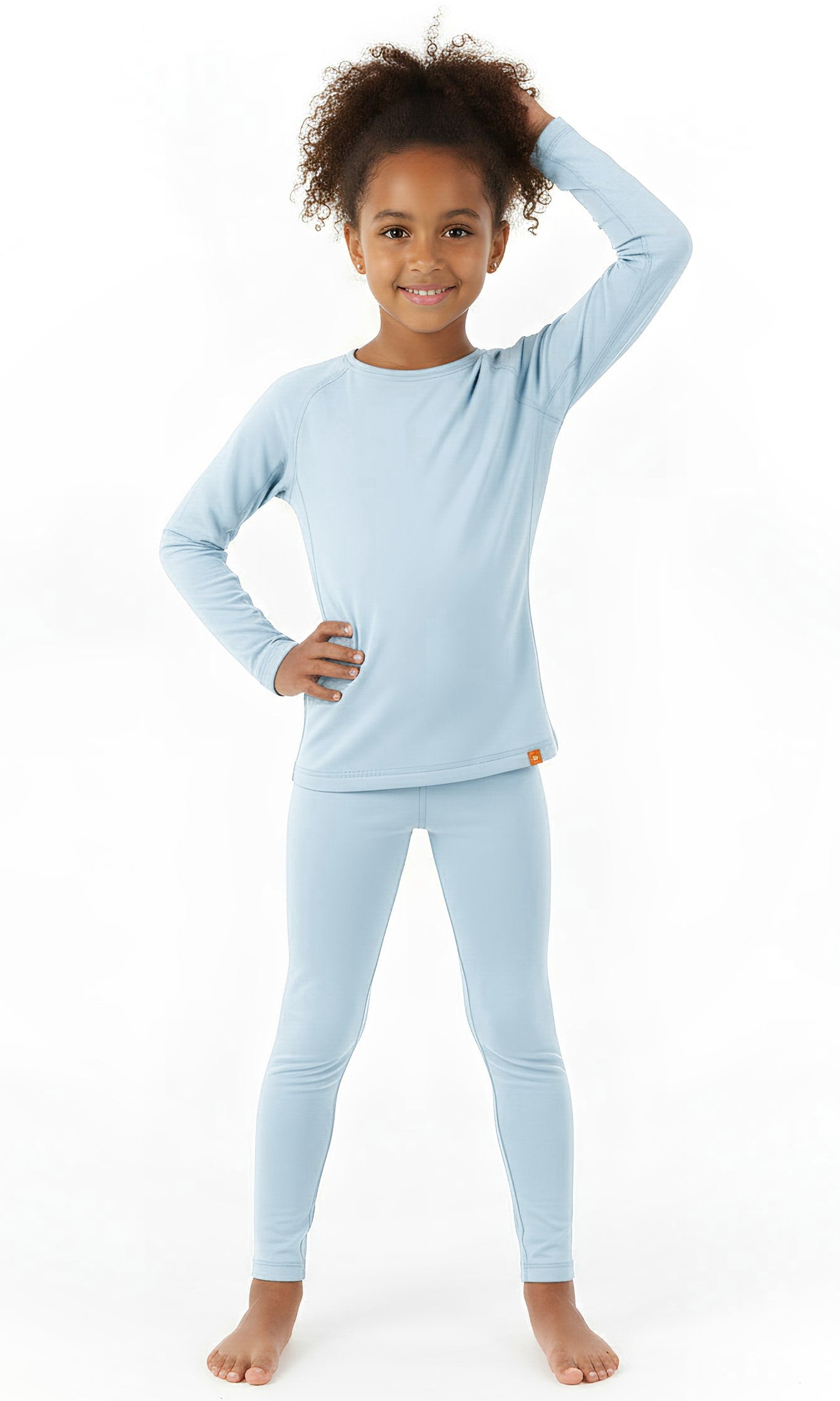 Wooly Kid's Thermal Underwear Set Soft Merino Wool Blue Ages 2-12yo