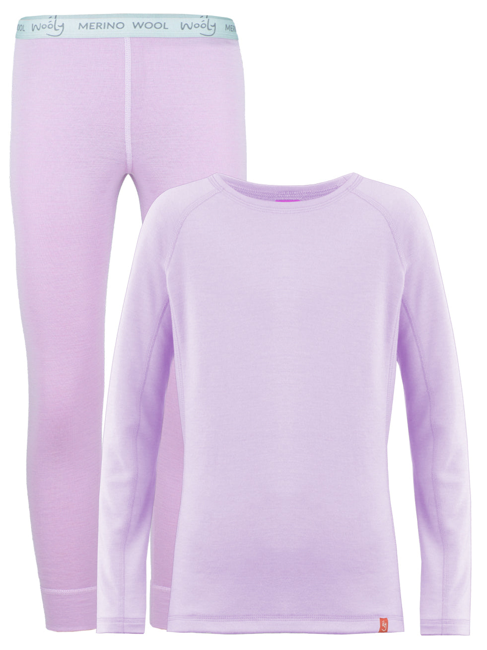 Wooly Kid's Thermal Underwear Set Soft Merino Wool Lilac Ages 2-10yo